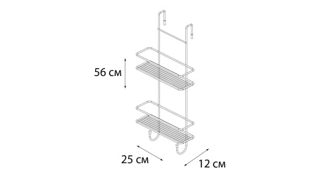 Полка для душевой кабины двухэтажная хром Fixsen, FX-740-2