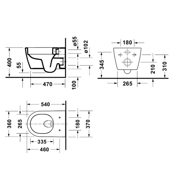 Duravit Me by Starck Унитаз подвесной 36x54см, безободковый, tornado, покрытие Durashield+, сиденье SoftClose, цвет: белый глянцевый 490709AAA1 (290709АА00+002199)