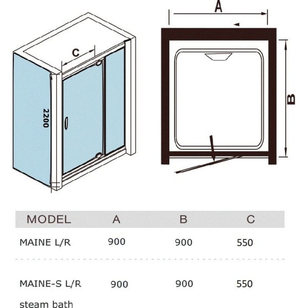 Душевая кабина WeltWasser MAINE R 90x90