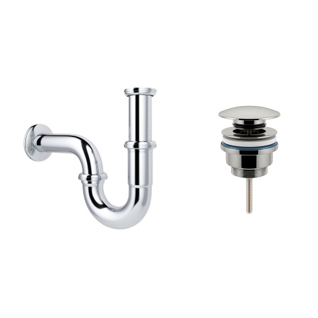 Комплект 3 в 1 Lavinia Boho Bathroom Sink 21520434: врезная фарфоровая раковина 60 см, металлический сифон, донный клапан
