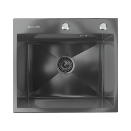 Кухонная мойка Ulgran  Steel 500x450, черная брашированная сталь