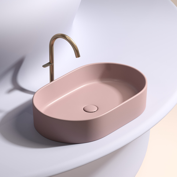 Умывальник Ceramicanova чаша накладная овальная (цвет Зеленый Матовый) Element 608x385x122мм