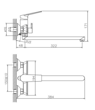 Смеситель для ванны Haiba HB22533-3