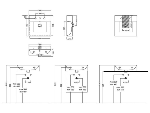 Раковина подвесная Hatria Bahia_13 BH0500465011TS0