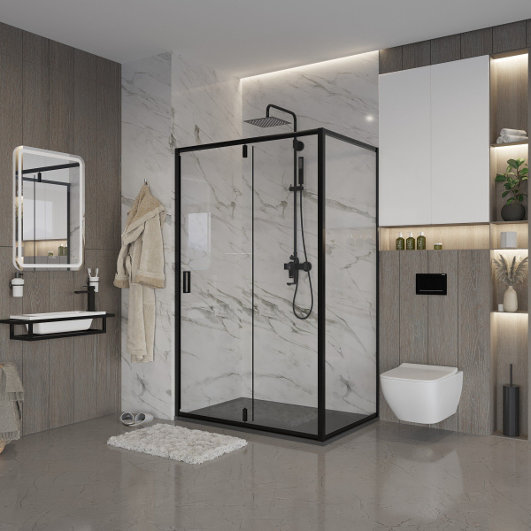 Душевое ограждение Niagara Nova NG-83-11AB-A90B 110x90x195 прямоугольник, дверь распашная