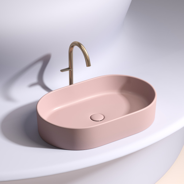 Умывальник Ceramicanova чаша накладная овальная (цвет Зеленый Матовый) Element 608x385x122мм