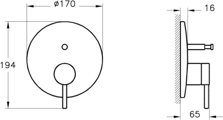 Душевой комплект VitrA Origin A4926636EXP с внутренней частью, матовый черный