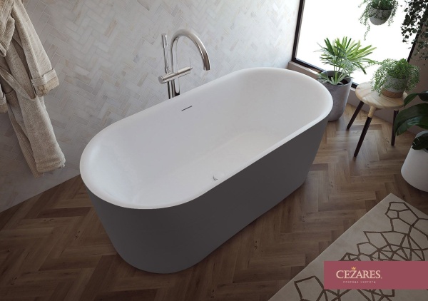 Акриловая ванна CEZARES METAURO-INT-Central-180-80-60-G-W-MATT