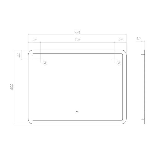 Зеркало VIGO Wing Comfort 800
