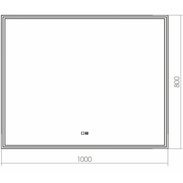 Зеркало Silver Mirrors Santana 1000x800 LED-00002260 со встроенным светильником, сенсорный выключатель, подогрев