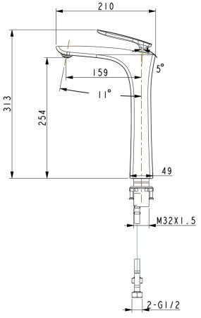Смеситель для раковины TIMO Helmi 4011/03F, черный