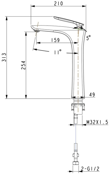 Смеситель для раковины TIMO Helmi 4011/03F, черный