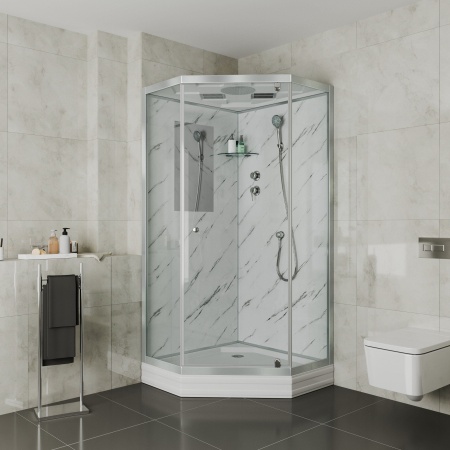 Душевая кабина Niagara Luхe NG-7701DM 90х910х2120, низкий поддон 15 см, стенки мрамор