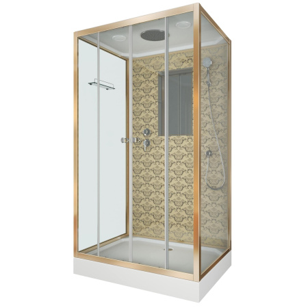 Душевая кабина Niagara Luxe NG-7772QG 120x90х210, низкий поддон, стенки золото