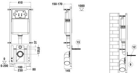 Унитаз с инсталляцией WeltWasser MARBERG 410 + ROTBACH 004 GL-WT + MAR 410 SE
