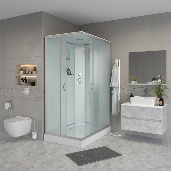 Душевая кабина Niagara Classic NG-43085-14Q 100х80х215, низкий поддон 13 см, стекло матовое