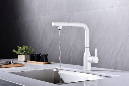 Смеситель для кухни VIPER, белый матовый, Vi213105-WH, Paulmark