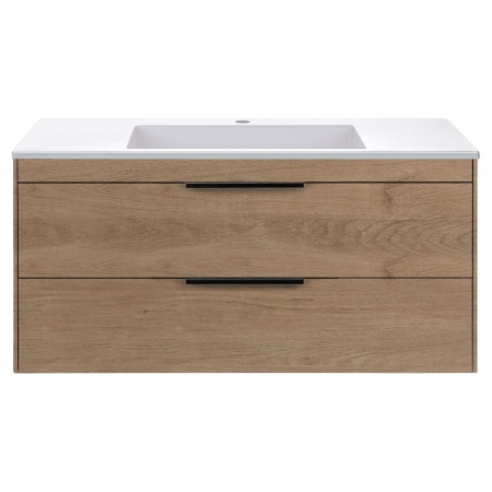 Тумба под раковину Vincea Chiara 2D 1000 подвесная, 2 выкатных ящика soft-close, N.Oak