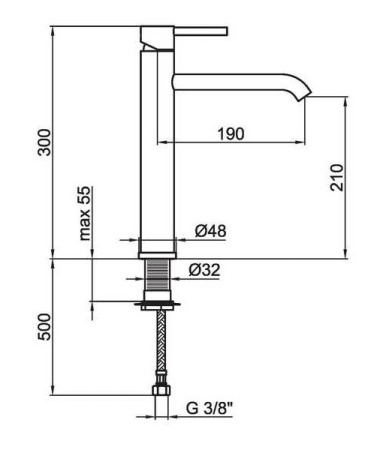 Смеситель для раковины Webert Elio EL830402560, черный