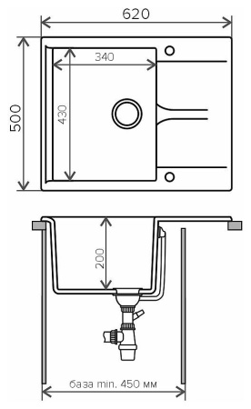 Кухонная мойка Polygran GALS-620 №302 Песочный