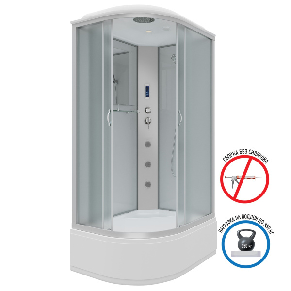 Душевая кабина Niagara Classic NG-2310-14RF 120х80х215, высокий поддон 40 см, стекло матовое