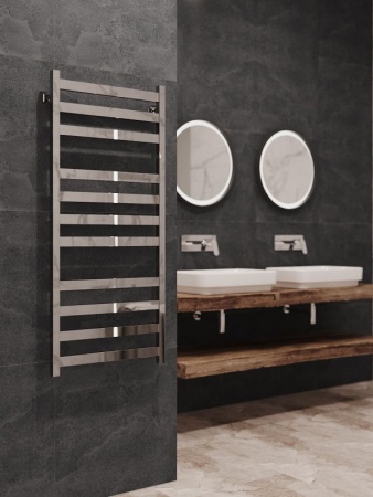 Полотенцесушитель водяной Stinox Verona Luxe 500x1200, нижнее подключение, хром, 1/2" ВР (внутренняя резьба), 12 перекладин