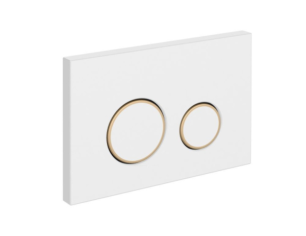 Кнопка Cersanit TWINS для LINK PRO/VECTOR/LINK/HI-TEC пластик белый матовый с рамкой, 63535