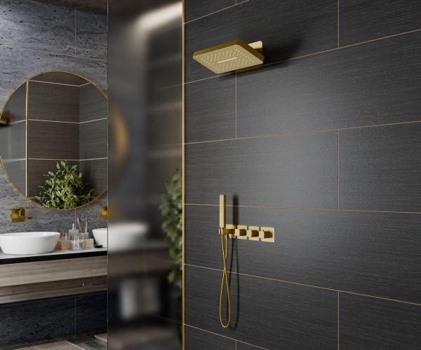 Встраиваемая душевая система с термостатом TIMO Petruma SX-5249/17SM, матовое золото