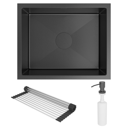 Кухонная мойка Roxen Uno 54 PVD (графит) под столешницу