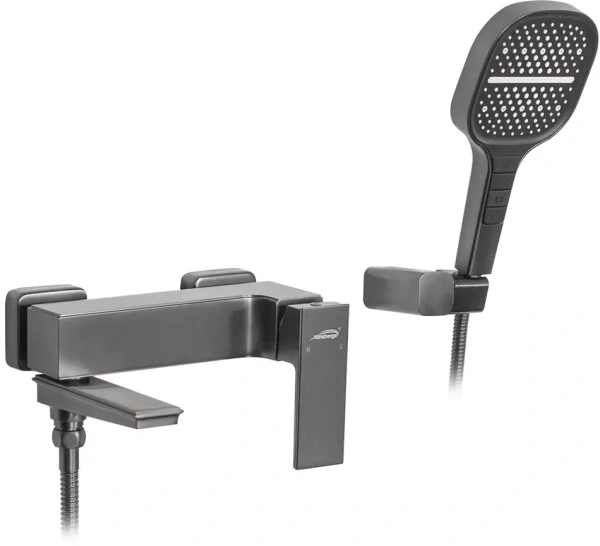 Смеситель для ванны с ручным душем Hansberge H4070 Графит