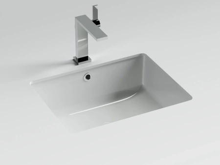 Раковина встраиваемая снизу Ceramicanova Эра 505x405x195, с отверстием слива - перелива, белый