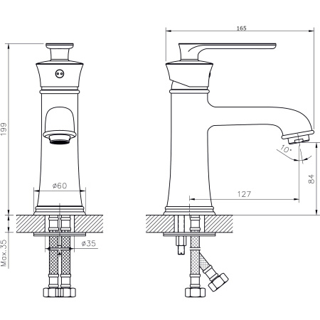 Смеситель для раковины RUSH Flores FL0835-11