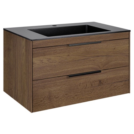 Тумба под раковину Vincea Chiara 2D 800 подвесная, 2 выкатных ящика soft-close, T.Oak