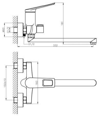 Смеситель для ванны Haiba HB22595