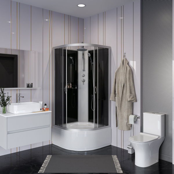 Душевая кабина Niagara Classic NG-2509-14BKT 100х100х210-240, высокий поддон 40 см, стекло тонированное