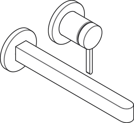 Hansgrohe Finoris Смеситель для раковины однорычажный скрытого монтажа настенный с изливом 22.8 см белый матовый 76050700