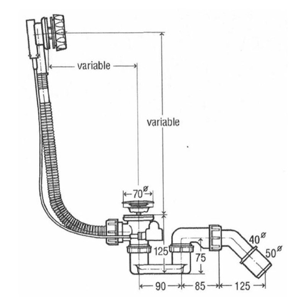 Слив-перелив Vitra Silfra 5601091 полуавтомат, хром