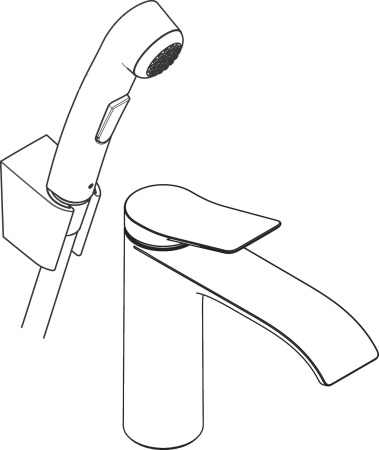 Hansgrohe Vivenis Смеситель для раковины. однорычажный. с набором для биде со шлангом 1.60 м хром 75210000