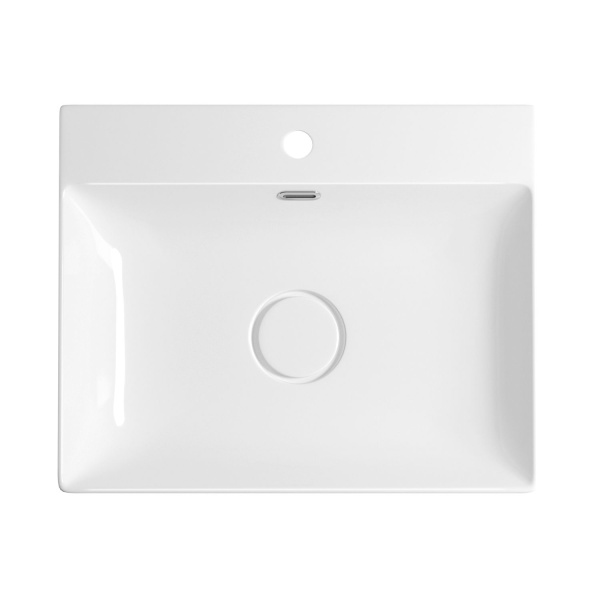 Раковина для ванной Wellsee DeSire 201001793 в наборе 3 в 1: прямоугольная раковина белого глянцевого цвета, сифон, выпуск в цвете золото