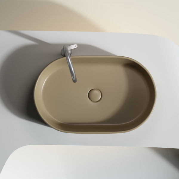 Умывальник Ceramicanova чаша накладная овальная (цвет Черный Матовый) Element 608x385x122мм