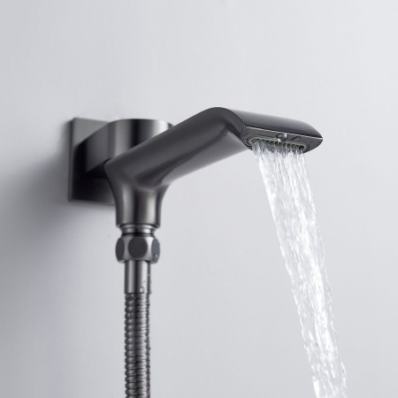 Душевая система встраиваемая Shevanik S4135T, оружейная сталь