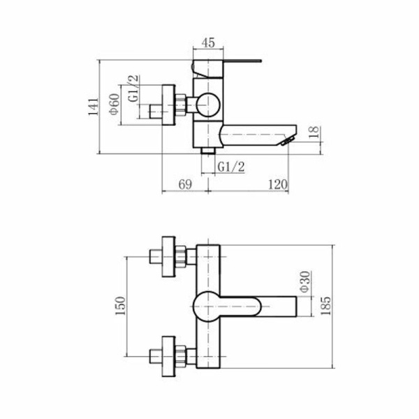 Смеситель для ванны FASHUN A53001, сатин