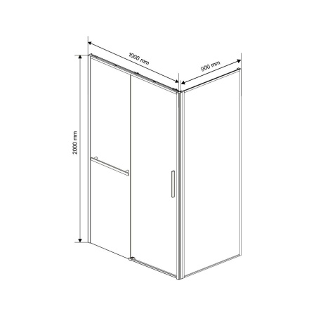 Душевой уголок Vincea Slim Soft VSR-1SS9010CLB, 1000*900, черный, стекло прозрачное