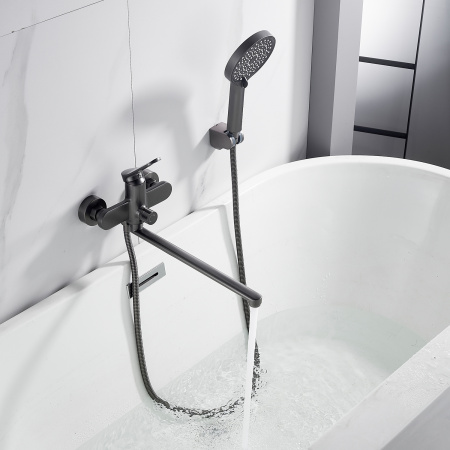 Смеситель для ванны Shevanik S4322T, оружейная сталь