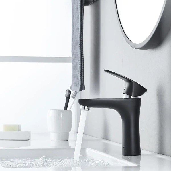 Смеситель для раковины Shevanik S9801H, черный/хром