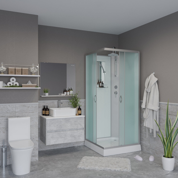 Душевая кабина Niagara Classic NG-1101-14BKT 90х90х210-240, низкий поддон 13 см, стекло матовое с полкой