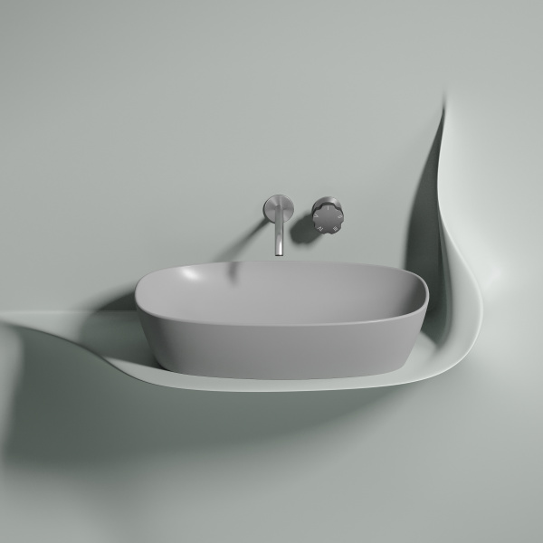 Умывальник Ceramicanova чаша накладная овальная (цвет Розовый Матовый) Element 600x380x138мм