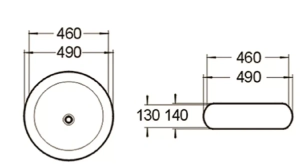 Раковина керамическая (накладная)  SantiLine SL-1041