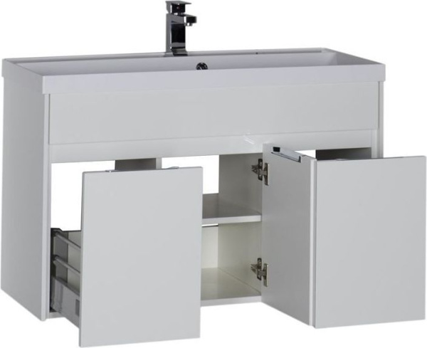 Тумба с раковиной Aquanet Латина 100 белый