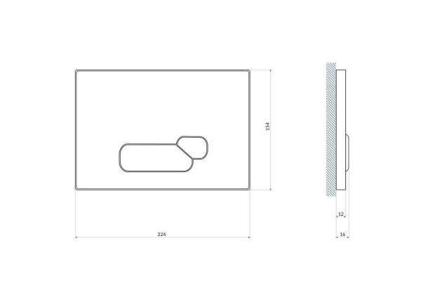 Кнопка Cersanit ACTIS для LINK PRO/VECTOR/LINK/HI-TEC стекло черный, P-BU-ACT/Blg/Gl